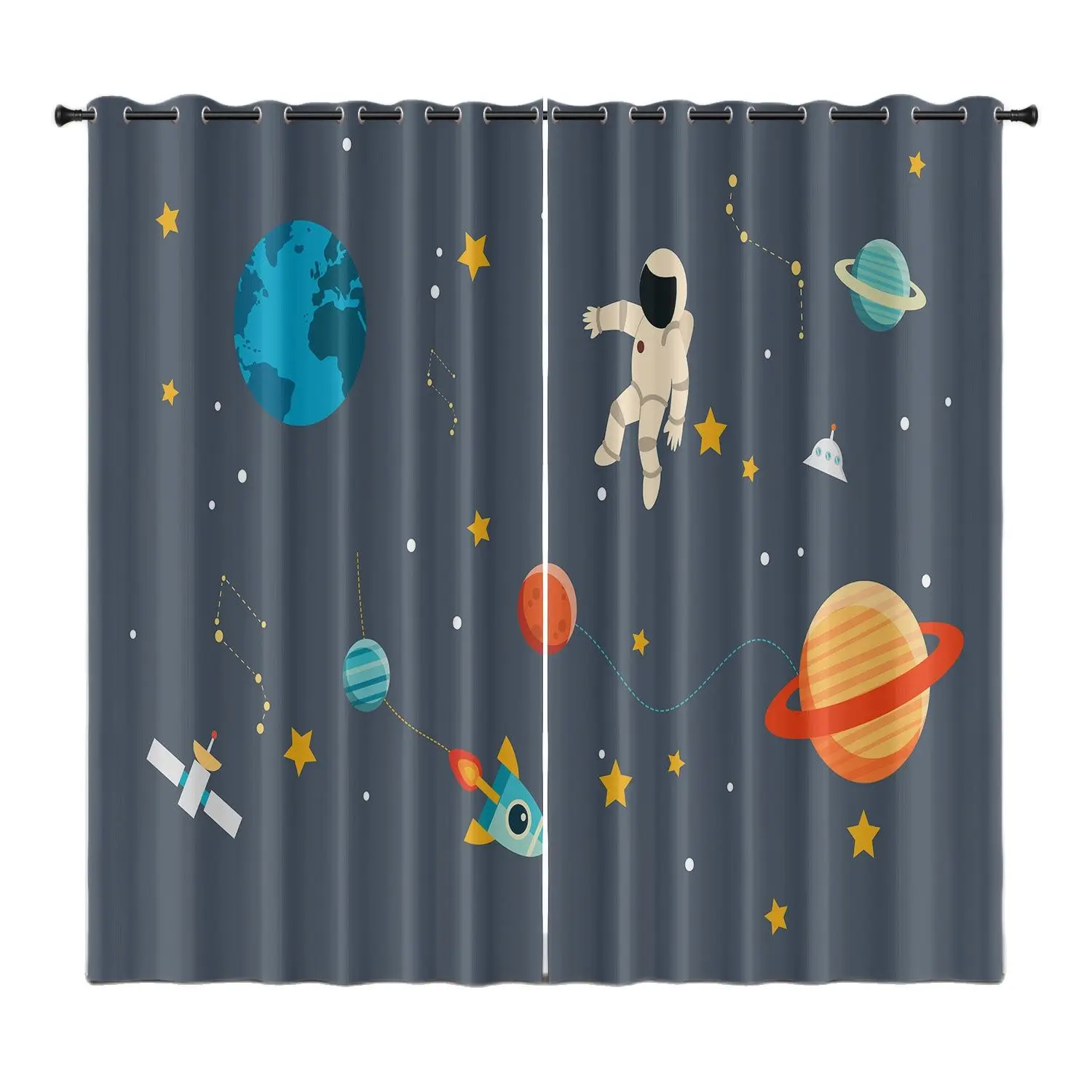 

Children Cartoon Theme Personalized Fashion Luxury Environmental Protection Heat Insulation Shading Perforated Curtain
