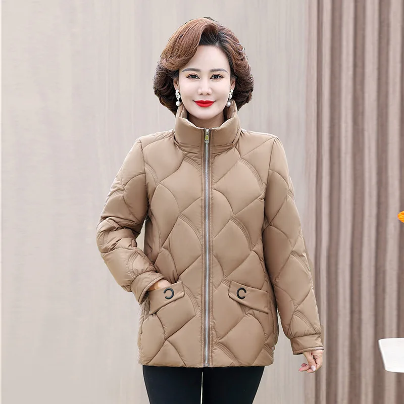

GRELLER Short Warm Winter Clothes Women Fashion Stand Collar 2023 New Cotton 40 To 50 Years Old Winter Jacket Women Coat Outwear