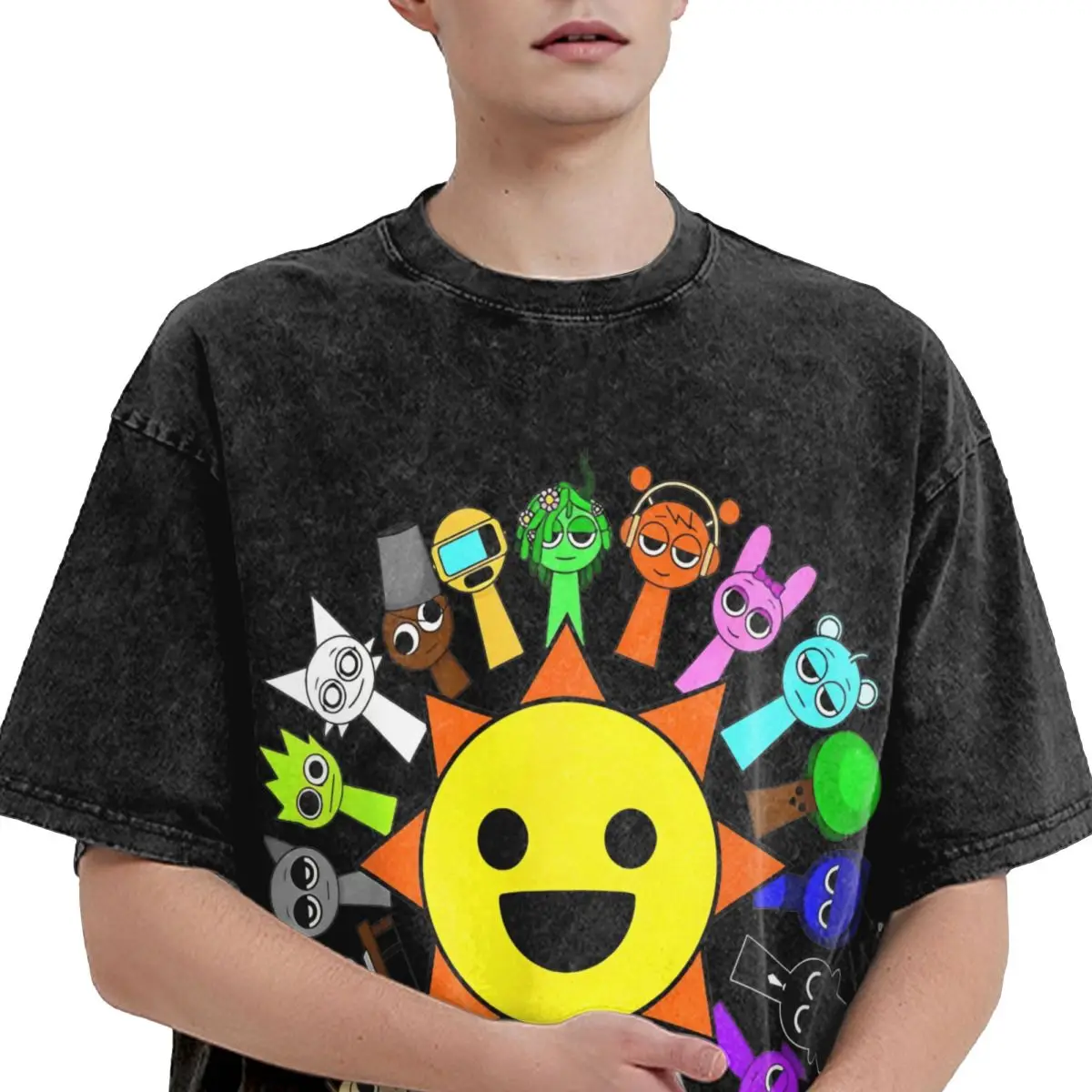 Футболка All Best S-Sprunki Toys Around Mr Sun пляжные базовые футболки Y2K 2024 хлопковая футболка в