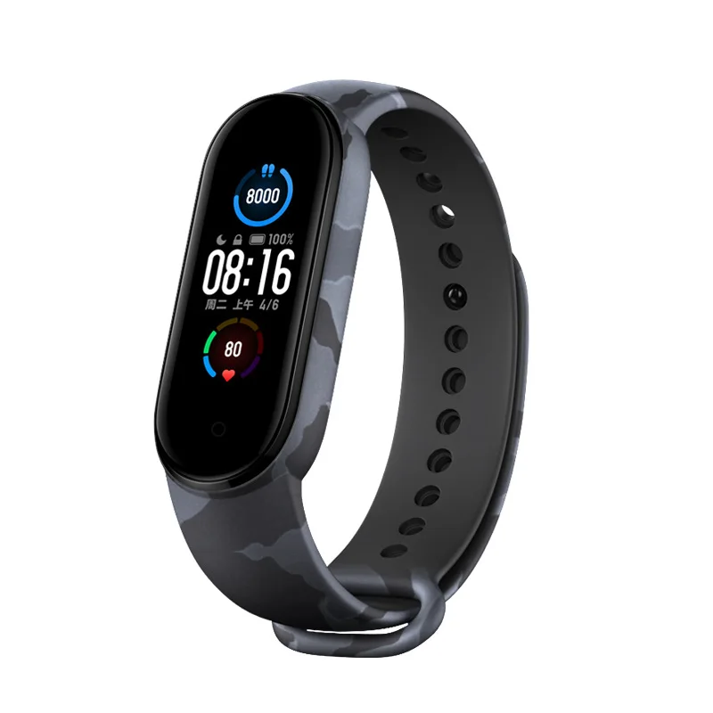 

Correa Mi Band 6 5 4 3 Camo Strap Xiaomi Replacement Bracelet Strap Silicone Smart Sports Fitness Wristband Mi band 3 4 5 6