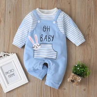 new newborn baby clothes boys girls striped cotton rabit long sleeve spring fall rompers kids jumpsuit playsuit outfits 0 24m