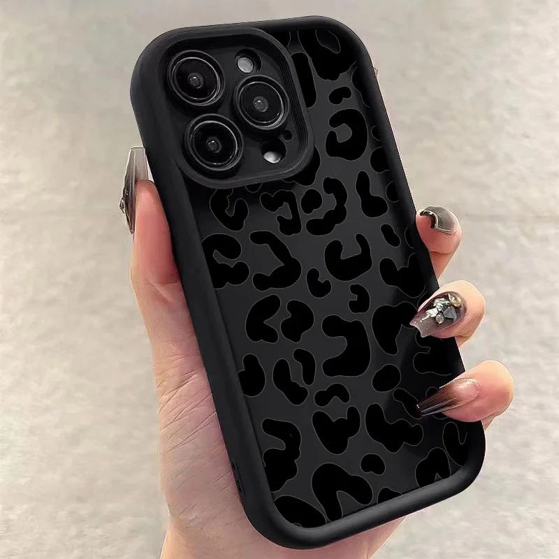 Фото Black Leopard Print Retro Phone Case For OPPO Reno 2 3 4 5 6 7 7Z 8 8T 10 11 11F 12 12F Pro Plus 4G 5G Soft TPU Back Cover №5