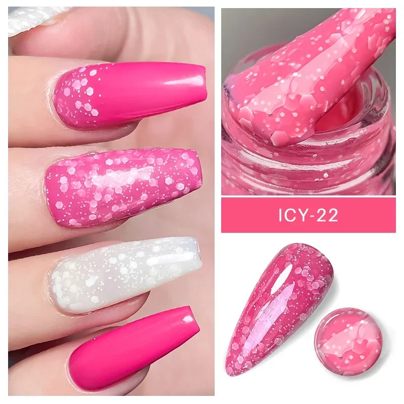 Новый рождественский гель-лак для ногтей со снежинками молочно-белый розовый