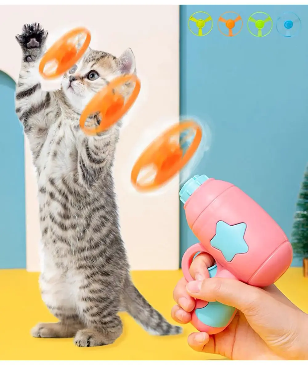 

Funny Cat Interactive Teaser Training Toy Small Kittens Mini Bamboo-Copter Chasing Cats Fetch Game Toys Supplies Pet Accessories