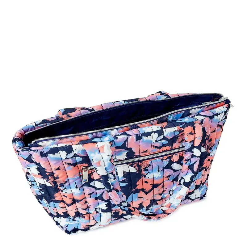 

Print Luxuriously Soft Tara Nylon Blue Floral Print Tote Bag - Perfect for Work and Play!