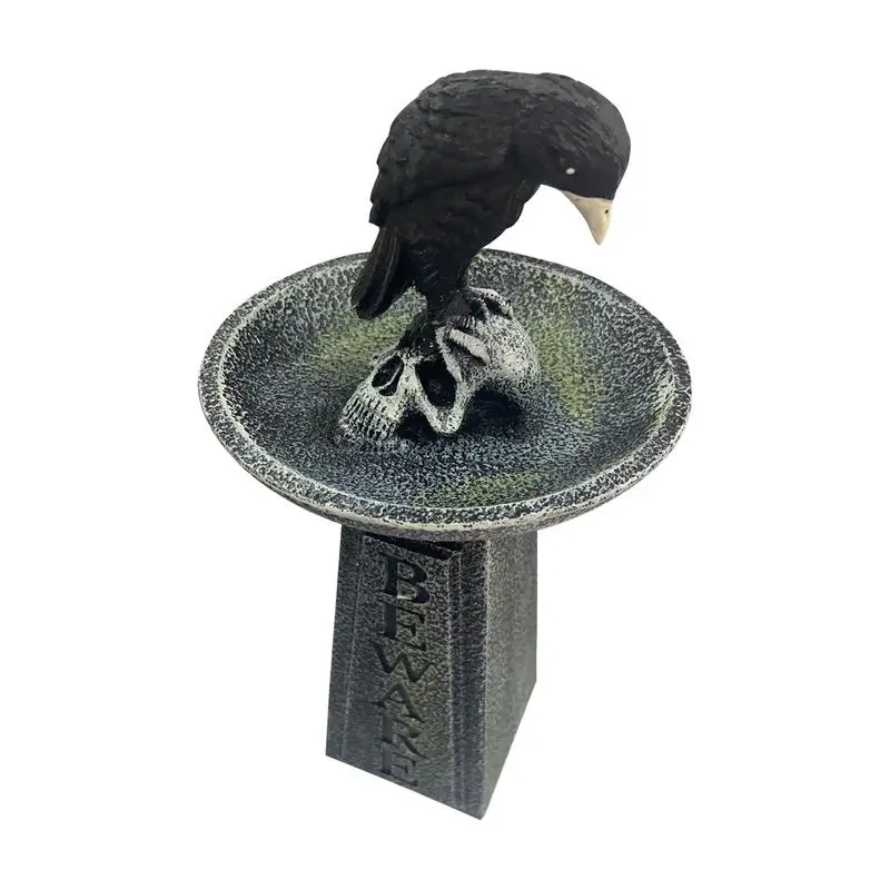 

Декоративная миниатюрная ворона, ворона на черепе, черная птица, Модель Удилища на искусственном черепе, ворона, статуя на Хэллоуин, двор, домашние украшения