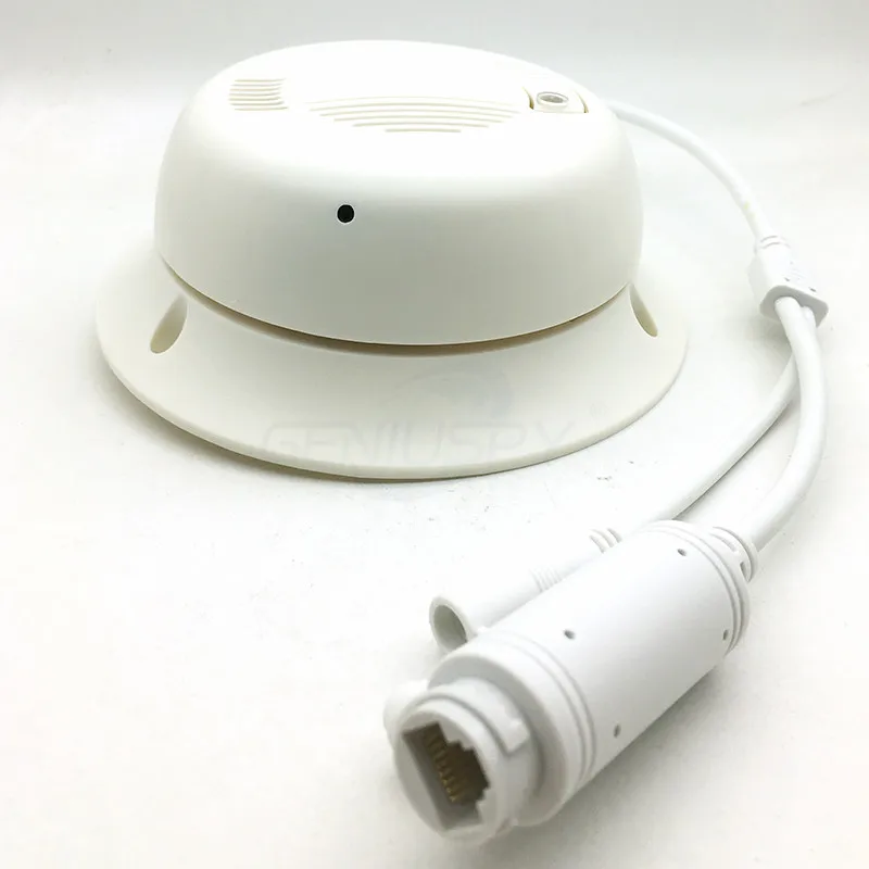 ceiling mounting smoke detector hidden pinhole poe ip camera camhi 1080p imx307 starlight with audio sd card slot free global shipping