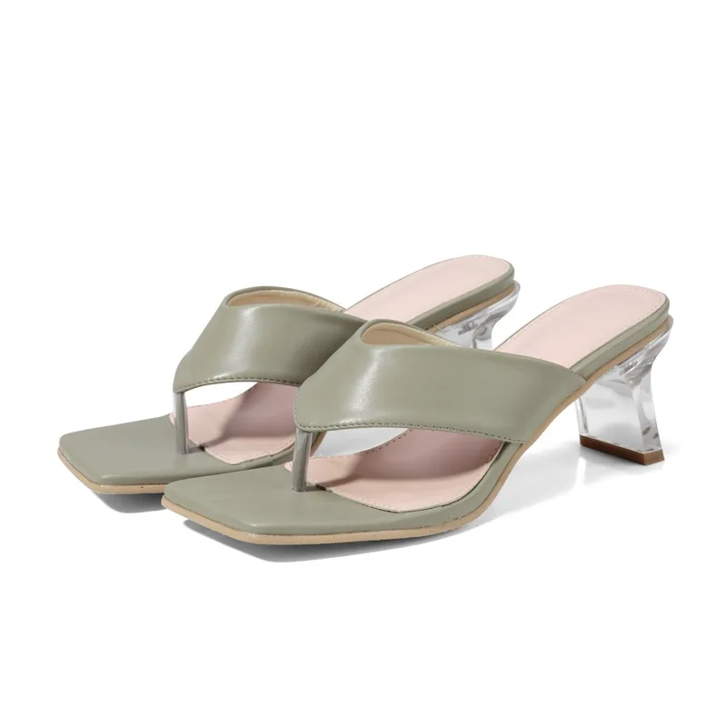 

Transparent High Heels Women Square Toe Sandals Summer Shoes Woman Clear High Pumps Wedding Jelly Buty Damskie Heels Slippers