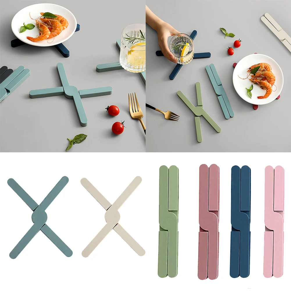 

Foldable Non-Slip Pot Pan Mat Table Heat Resistant Pad Cross Holder Coaster Placemat Dish Plate Kitchen Table Trivet