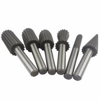 6pcs 6mm engraving bit milling cutter burr rotary burr set hss rotary files for metal plastic wood electric grinding cutter file