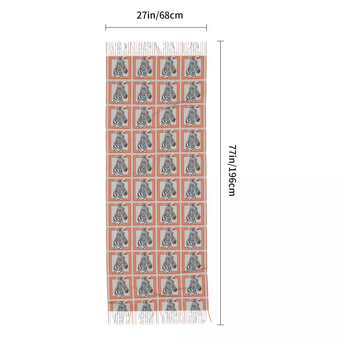 Женский шарф с рамкой Зебра мягкий роскошный модный универсальный осенне-зимний