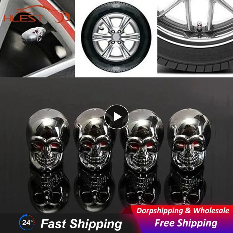 

1~10PCS Skull Shape Car Valve Caps Wheel Valve Cap Auto Tyre Air Valve Stem Caps Dust Cover For Bike Car Vehicles Styling Wheels
