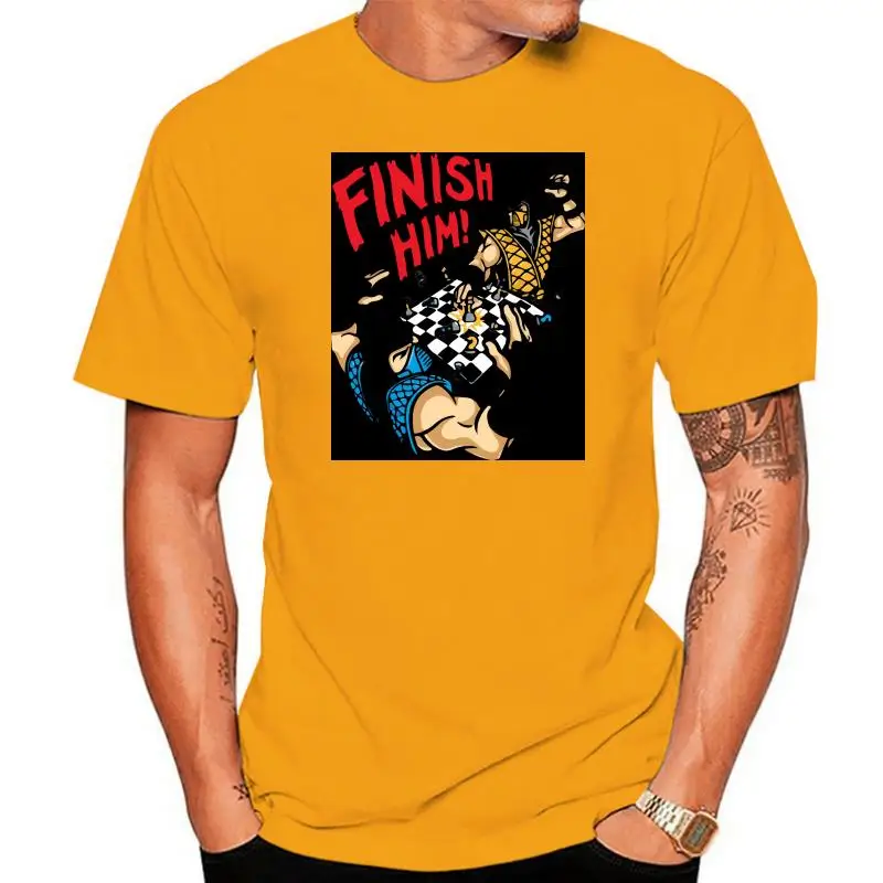 

Футболка Mortal Kombat финишные ему шахматы Скорпион суб-зерол для взрослых и детей модная Стильная мужская Классическая футболка из 100% хлопка