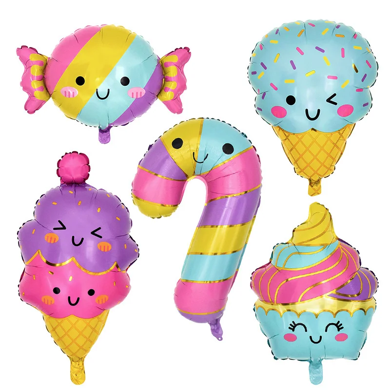 

1PC Ice Cream Foil Balloons Cute Candy Cake Dessert Helium Balloon Summer Birthday Party Decoration Kids Toys Baby Shower Supply