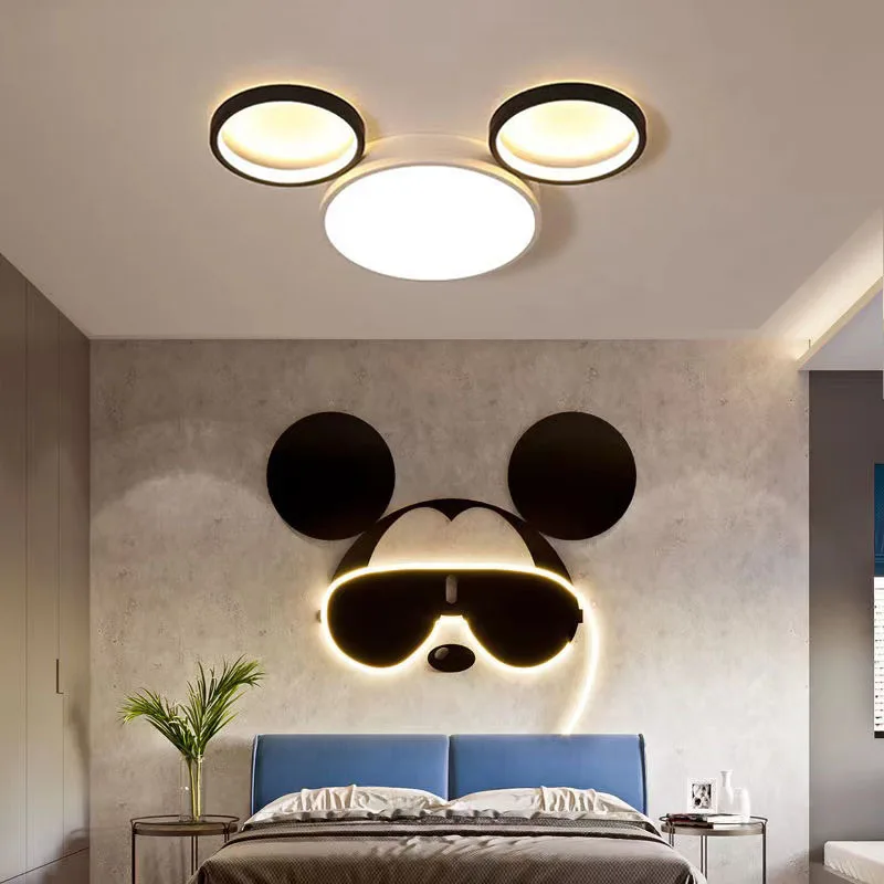 

Modern Led Chandelier Lighting Lustre Mickey Ceiling Lights Kids Room Ceiling Lamp girl bedroom baby nursery Cartoon Chandeliers