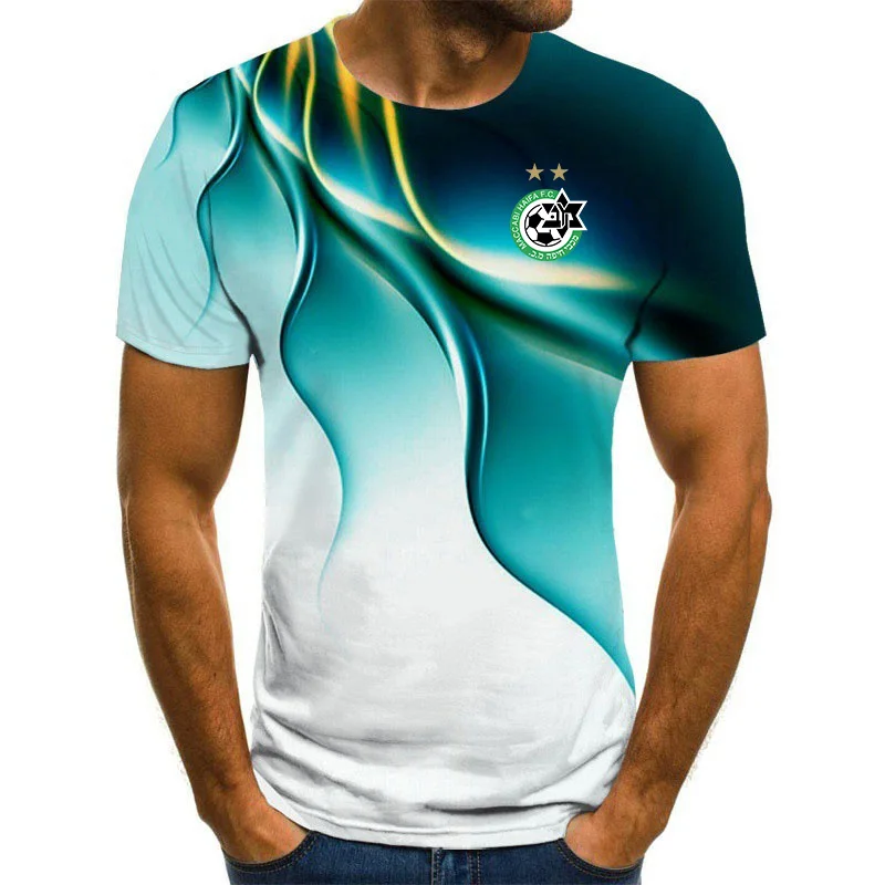 

Maccabi Haifa Summer Men's Casual T-shirts High Quality Colorful 3D Printed Tops Hot Sale Round Neck Short Sleeved Cool Tees