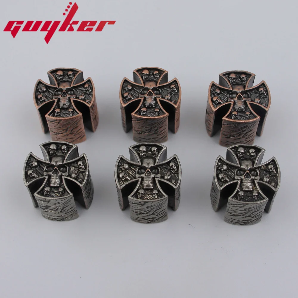 

High Grade Copper GUYKER Electric Guitar Bass Knobs Cross Skeleton Style Dual Color Option