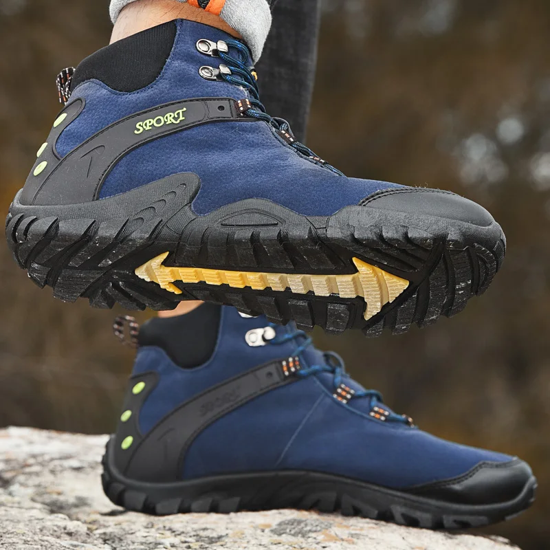 Hiking Shoes Men Winter Waterproof Mountain Climbing Trekking Boots High Quality Outdoor Fashion Casual Snow Boots