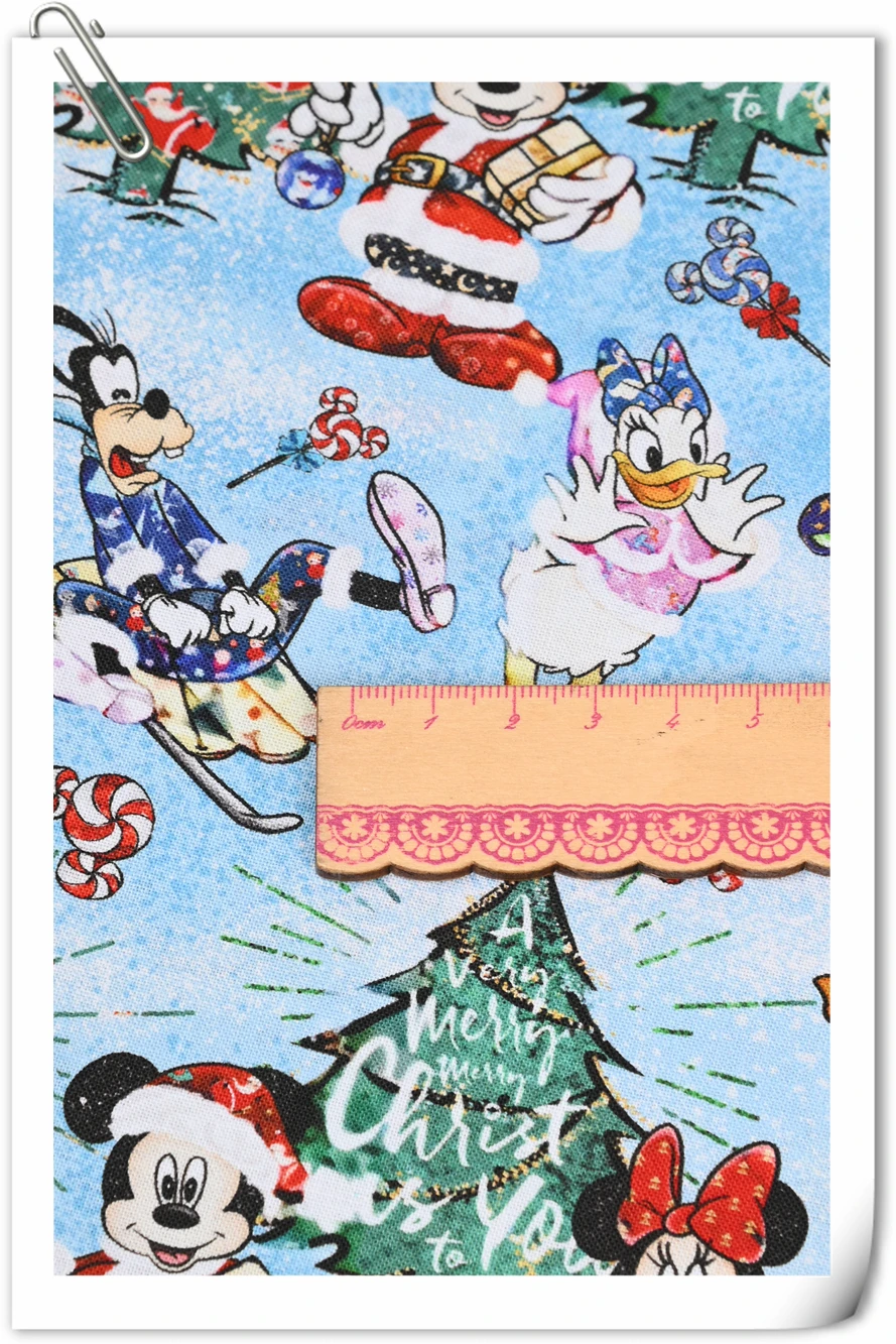 Ширина 110 см Дисней Рождество Минни Микки Питер Пэн колокольчик хлопчатобумажная