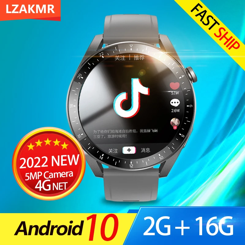 

LZAKMR New Arrive A2 4G Global Version HD Camera Android 10 Smart Watch Body Temperature GPS WIFI 16G Men Smartwatch Bluetooth