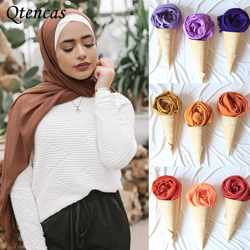 

Мусульманский хиджаб, шифоновый шарф, женский головной платок, шаль, тюрбан, галстуки, женский платок, хиджабы, шифоновый шарф