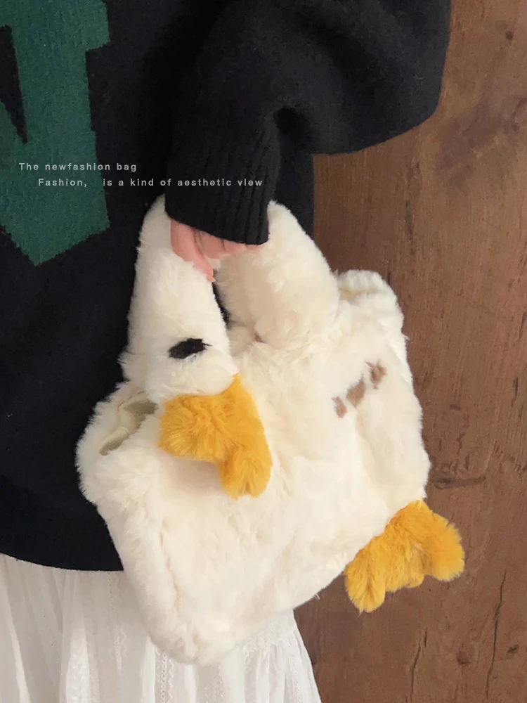 

Симпатичная плюшевая сумка для женщин на осень и зиму, сумка через плечо на одно плечо с современной универсальной сумкой Ins для девушки