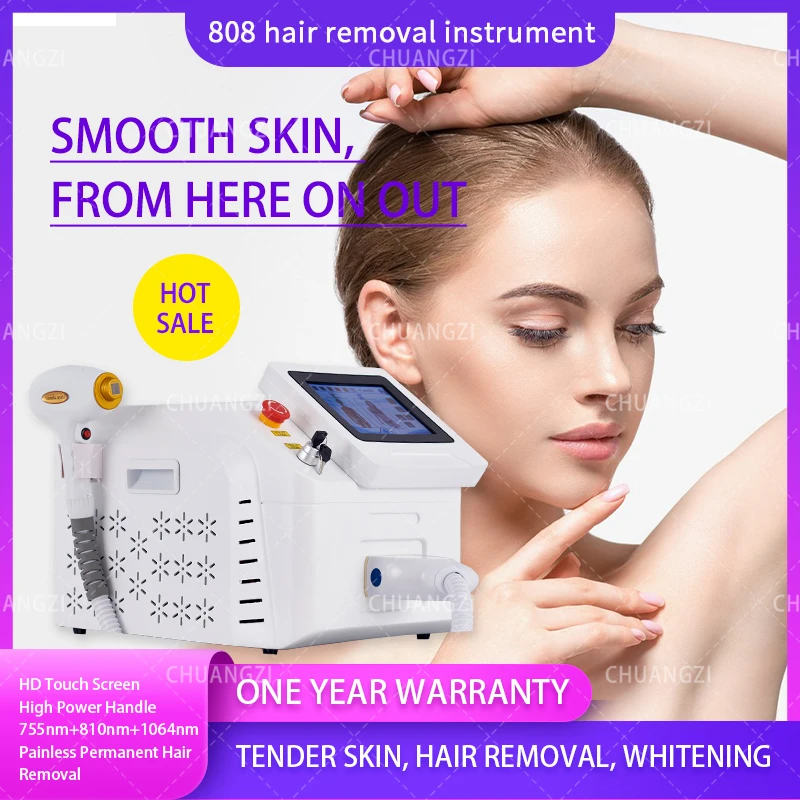 

2023 Newest Diode Laser Painless Hair Removal 808 755 1064 Machine Women Full Body Facial Epilators 800w 1200w 2000w For Home Sa
