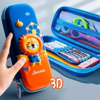 stationery box double large capacity 3d stereo pen dinosaur festival male female pencil box multi function storage stationery