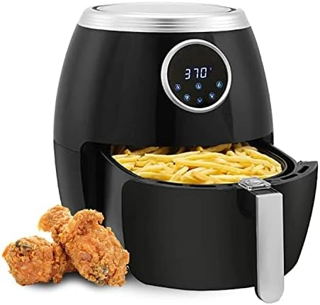 

Hot Air Fryer 6-Quart 1500 Watts, Oven Cooking with Temperature Control, Extra Hot Air Fry, Cook, Crisp, Broil, Roast, Bake, 7 P