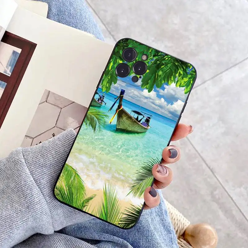 Чехол для телефона Sea Beach iPhone 8 7 6 6S Plus X SE 2020 XR XS 14 11 12 13 Mini Pro Max чехол мобильного -