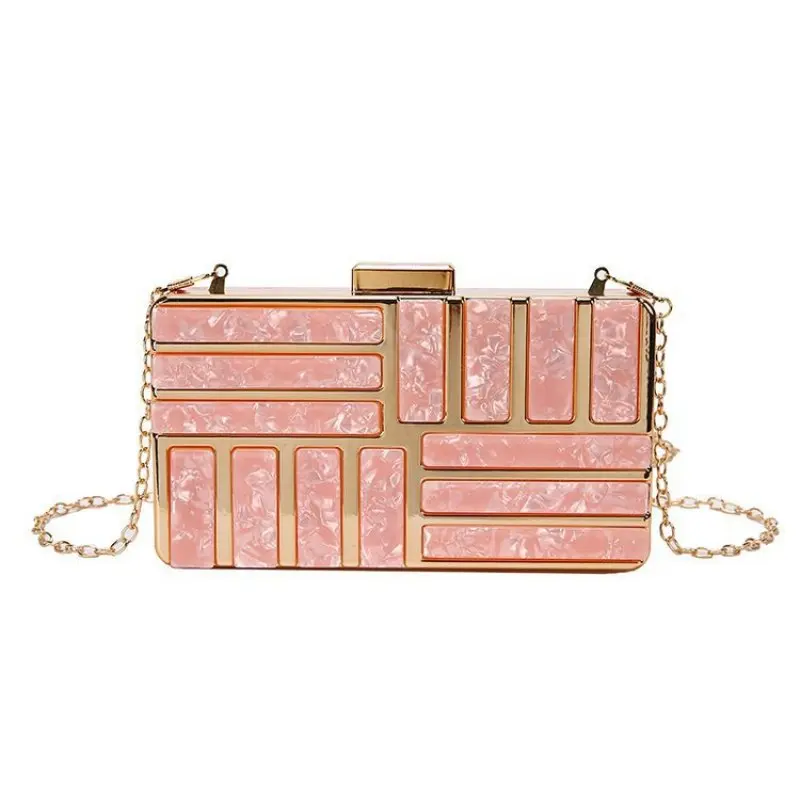 

New Arrival Acrylic Evening Bag Candy Color Versatile Chain Makeup Clutch Party Bag for Women