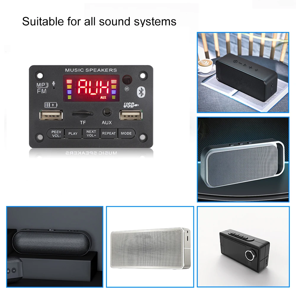 Усилитель Kebidu 2*40 Вт mp3-декодер с поддержкой Bluetooth 5 0 зарядным портом mp3-плеер 80