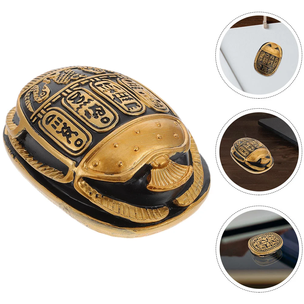 

Scarab Egyptian Beetle Ancient Decor Statue Pharaoh Home Animal Gifts Jewel Sculpture Egypt Golden Hieroglyphics Paperweight