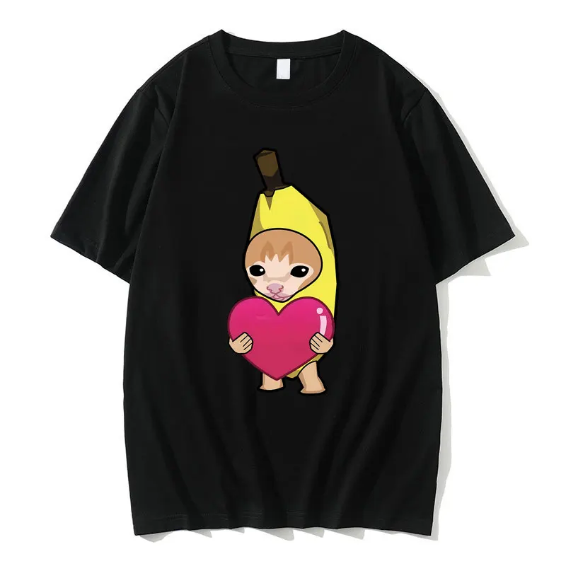 

Funny Banana Cat Holding Heart Meme Happy Happy T-shirt Men Women Anime Harajuku Casual Tshirt Male Fashion Oversized Streetwear