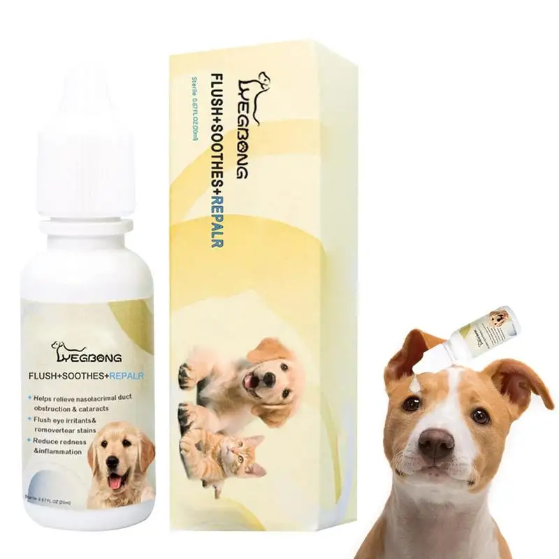 

Dog Eye Wash Pet Eye Wash Solution For Abrasions And Irritations 20ml Pet Care Eye Drops Gentle Cleaning Tear Stain For Dogs