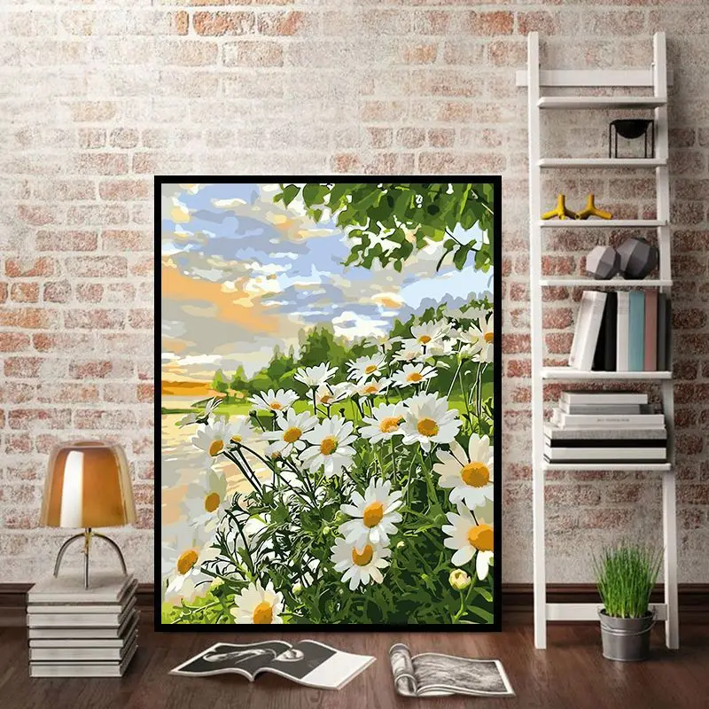 

3677Ann-Tulip diy Цифровая масляная живопись, картина маслом, акриловая Цветочная живопись, взрыв, ручная работа, пейзаж, живопись