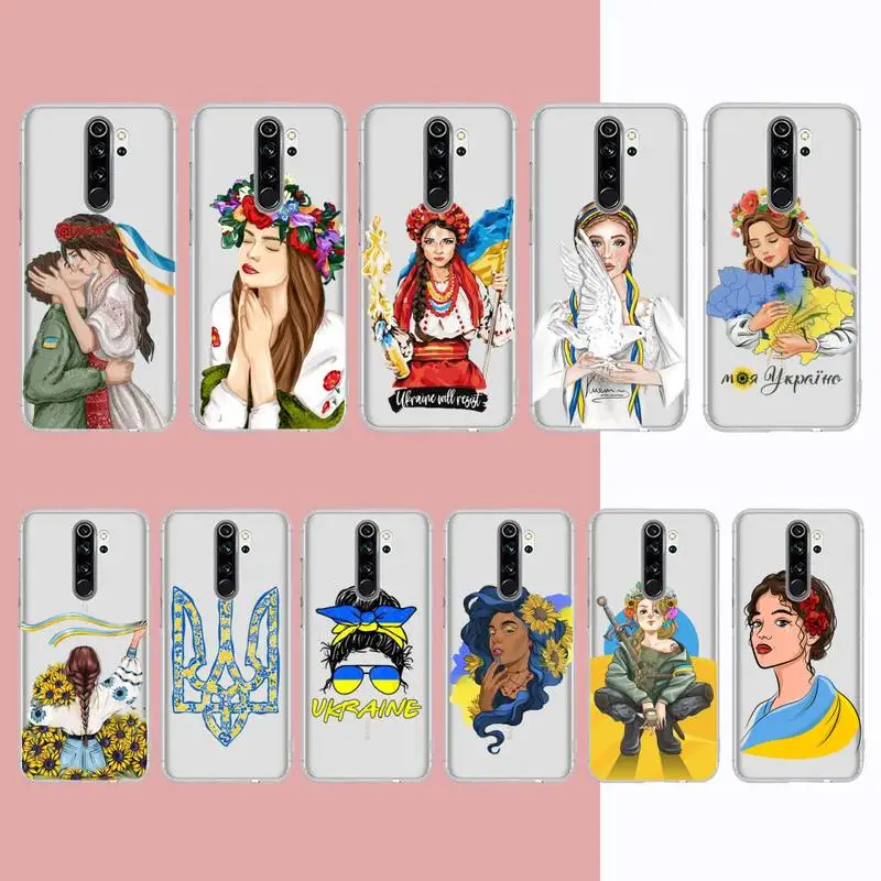

Ukraine Ukrainian Girl Phone Case for Xiaomi 10Pro 10T 11 12 for Redmi 5plus Note 7A 8 9 10 10t K20 pro Clear Case