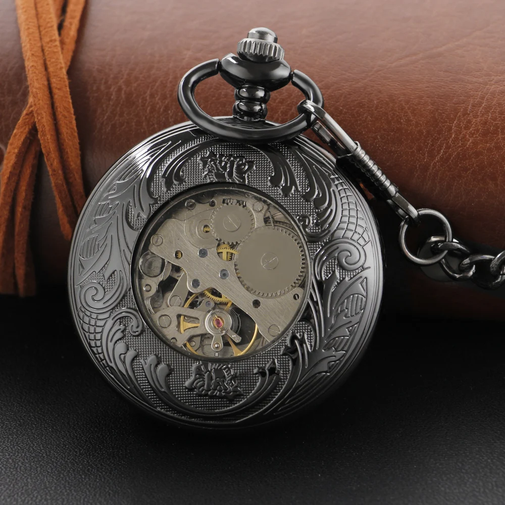 Exquisite Sacred Beast Tianma Embossed Mechanical Pocket Watch Retro Men's Necklace Pendant Clock Women's Jewelry Gift