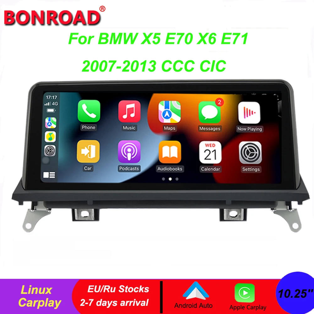 Bonroad 10 25 ɻMW E70 Автомобильный мультимедиа для BMW X5 X6 E71 2007-2013 CCC CIC Беспроводная