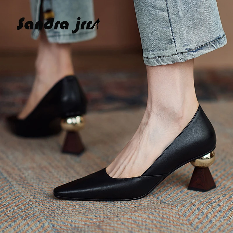 

Сандра JRR 6,5 см туфли на высоком каблуке женские кожаные туфли Лоферы увеличивающие рост модные туфли-лодочки без шнуровки