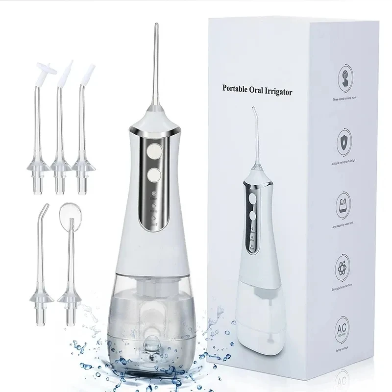 

New 5 Modes Oral Irrigator USB Rechargeable Water Floss Portable Dental Water Flosser Jet 350ml Irrigator Dental Teeth Cleane