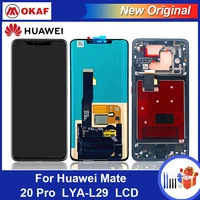 okanfu new display with frame fingerprint replacement for huawei mate 20 pro lcd touch screen lya l29 digitizer assembly 6 39