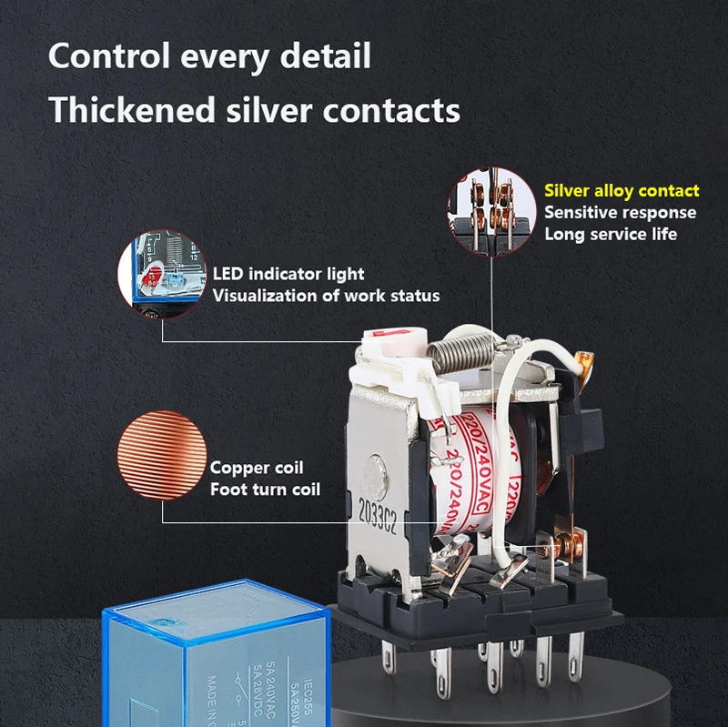 С основанием MY2NJ Маленькое промежуточное реле 220 В переменного тока 24 12