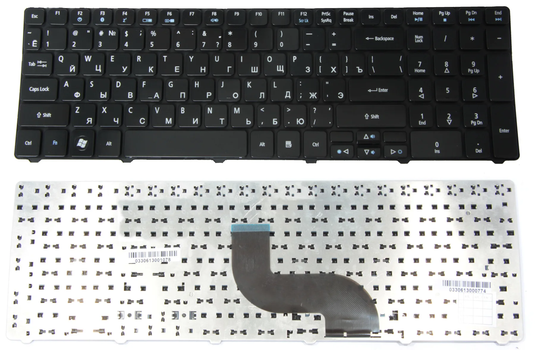 Фото Клавиатура для нетбука Acer Aspire 7535 русская черная глянцевая|Клавиатуры замены| |