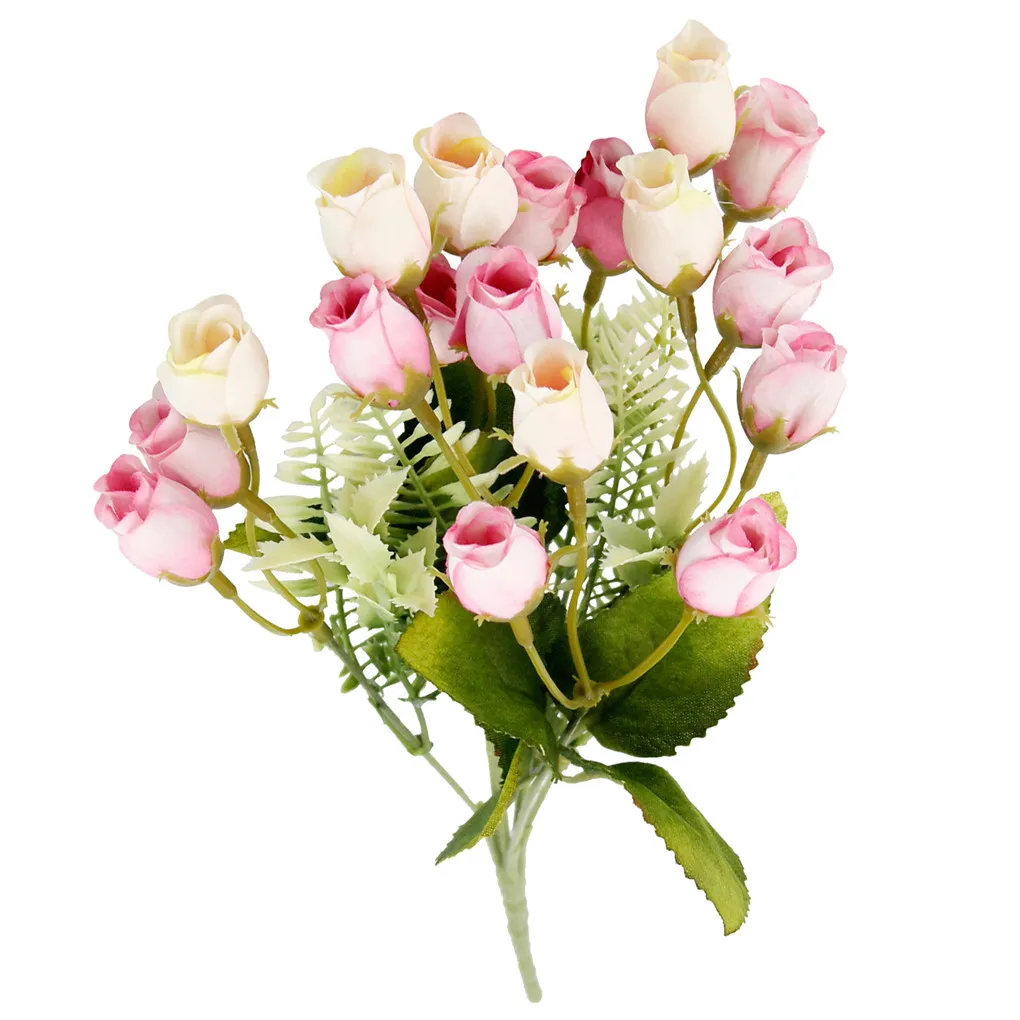 

18-head Artificial Rose Flower Bouquet Simulation Silk Rose Floral Decor Home Office Fake Flower