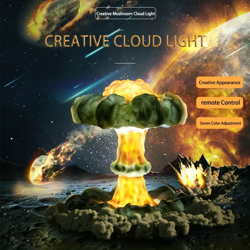

Новинка, 3d креативная взрывобезопасная Светодиодная настольная лампа с регулируемой яркостью, лампа в виде облака с грибом, хлопковые детс...