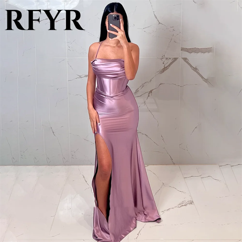 RFYR Зеленое вечернее платье без бретелек для выпускного вечера Платье на тонких