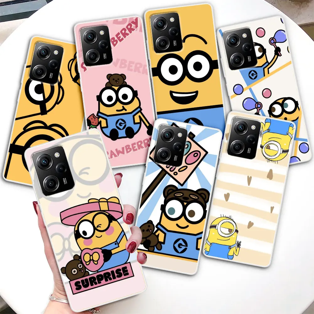 Забавный Милый мультяшный чехол M-Minionss для Xiaomi Poco X5 X3 NFC M4 X4 Pro чехол для телефона M3 F3 F2 M2 Pocophone F1 силиконовый чехол для телефона