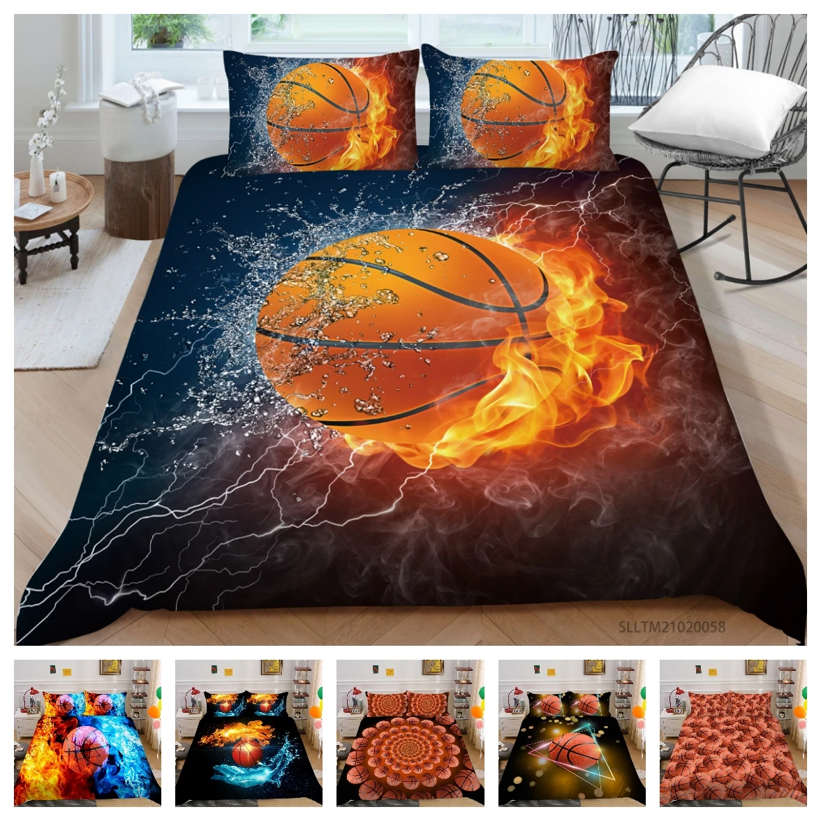 

Hot Bed Linens 2/3pcs 20 Patterns 3D Digital Basketball Printing Duvet Cover Sets 1 Quilt Cover + 1/2 Pillowcases US/EU/AU Size
