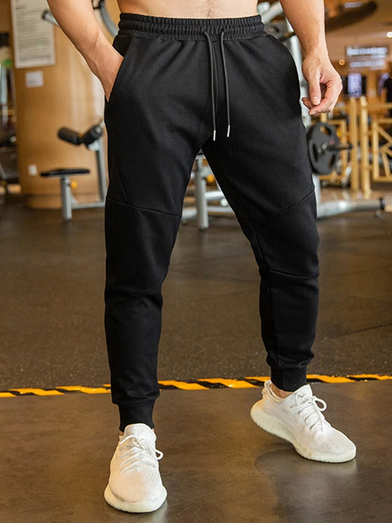 

Men's clothing Drawstring Waist Solid Sweatpants